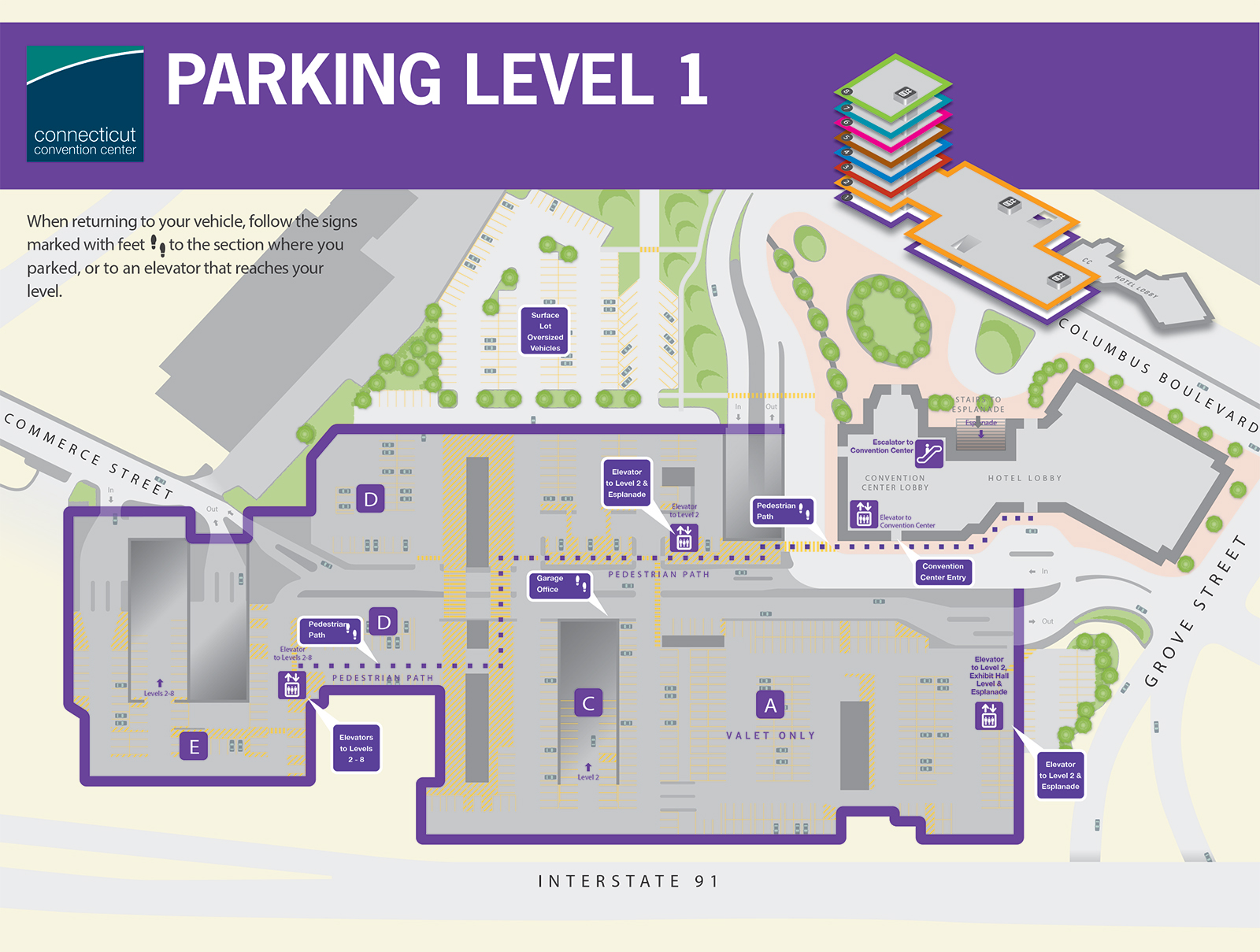 CT Convention Center Garage Map
